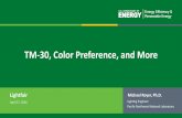 TM-30, Color Preference, and More - Energy.gov...TM-30 Method for Evaluating Color Rendition 11 Perfect Fidelity Increase Saturation Decrease Saturation Positive Hue Shift Negative