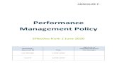 Performance Management Policy · define roles and responsibilities; promote accountability and transparency; and reflect the linkage between the IDP, Budget, SDBIP and individual