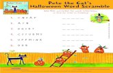 Pete the Cat’s Halloween Word Scramble… · Safety Note: When making crafts, it is important to keep safety in mind. Children should always ask permission from an adult before