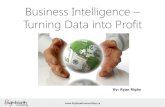Business Intelligence Turning Data into Profit · Turning Data into Profit By: Ryan Rigby . Who am I? •15+ years experience in Business Analysis, Product Management, Project Management