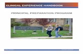 CLINICAL EXPERIENCE HANDBOOK PRINCIPAL …...APPENDIX A – CLINICAL SYLLABUS 6 APPENDIX B – MASTER’S PROGRAM 9 ... Will be determined by the clinical placement, focus of the experience,