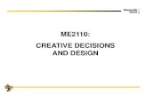 ME2110: CREATIVE DECISIONS AND DESIGNsinghose.marc.gatech.edu/courses/me2110 Spring11b/lectures/1... · 1. Introduction Course info and “nuts and bolts” 2. Overview of course
