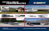 THE FULL LINE OF FEATHERLITES · ramps. 14', 17'6", 20', 22' & 24' lengths available as well as various widths. Options include skid loader edition, air dam and power lift package.