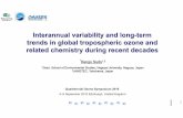 Interannualvariability and long-term trends in global ...€¦ · 1 Interannualvariability and long-term trends in global tropospheric ozone and related chemistry during recent decades