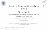 Avian Influenza Roadshow 2016 Biosecurity · Avian Influenza Roadshow 2016 Biosecurity What does good biosecurity look like and how can you improve? British Veterinary Poultry Association