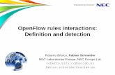 OpenFlow rules interactions: Definition and detection · 2017. 10. 24. · Developing an OpenFlow control application can be an hard task We provided a definition for the possible