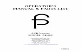 OPERATOR’S MANUAL & PARTS LIST · AERA-vator MODEL AE40E FIRST PRODUCTS INC. 164 Oakridge Church Road Tifton, Georgia 31794 U.S.A. Phone (229) 382-4768 Outside GA 1-800-363-8780