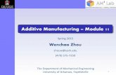 Additive Manufacturing Module 11€¦ · Additive Manufacturing –Module 11 Spring 2015 Wenchao Zhou zhouw@uark.edu (479) 575-7250 The Department of Mechanical Engineering University
