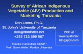 1 Survey of African Indigenous Vegetable (AIV) Production ...crsps.net/.../2013/03/Wed-M-6-Lotter-Af-Ind-Veg-TZ.pdf · Post- harvest: Harvest done in afternoon. Culling and grading