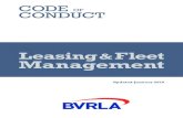 Leasing Fleet Management - Fleet Operations · BVRLA Leasing & Fleet Management Code of Conduct 2 Introduction 3 Principles 4 Core standards 5 Before signing the contract 6 Contracts