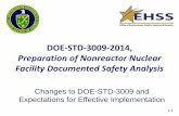 Preparation of Nonreactor Nuclear Facility Documented Safety … · 2015. 3. 2. · AU DOE-STD-3009-2014 Roll-out History of DOE-STD-3009-2014 DNFSB Recommendation received October