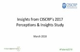 Insights from CISCRP’s 2017 Percepons & Insights Study2013 2017 58% 64% 73% 85% 66% 72% 63% 83% Europe South America AsiaPac NorthAmerica Percent Somewhat or Very Willing to Par9cipate