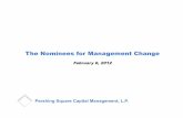 The Nominees for Management Changecprising.com/content/uploads/2014/06/The-Nominees... · or the “Company”), which has not been independently verified by Pershing Square Capital