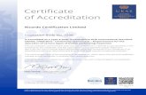 Certificate of Accreditation€¦ · ISO-ILAC-IAF Communiqué dated September 2013). The schedule to this certificate is an essential accreditation document and from time to time