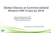 Global Glance at Commercialized Biotech/GM Crops by 2018 · Global Glance at Commercialized Biotech/GM Crops by 2018 Margaret Karembu, PhD Director, ISAAA AfriCenter ... •Swaziland