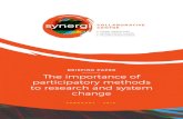 synergi COLLABORATIVE CENTRE · 2 Citation: The importance of participatory methods to research and system change The Synergi Collaborative Centre Email all correspondence to Professor