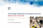 July 14, 2020 Presented by Ray Deatherage...GTI VR Webinar Series –Integration Support Services July 14, 2020 2 Webinar Series Overview –8 Sessions•Session #1: VR Users Committee