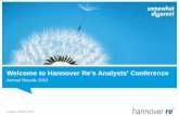 Welcome to Hannover Re's Analysts' Conference...Group Property & Casualty R/I Life & Health R/I Investments Solvency II Outlook Appendix 1.80 2.10 2.30 2.10 3.00 3.00 3.50 0,50 0,40