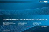 Greek referendum scenarios and implications · How would you vote in the Sunday referendum? 43.3 3.8 3.9 39.3 Do you believe that Greece should remain in the euro zone no matter the