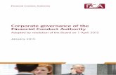Corporate governance of the Financial Conduct Authority · 4 Financial Conduct Authority Cororate governance of the Financial Conduct Authority anuary 2015 1.4 FSMA also gave the