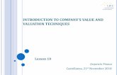 INTROUTION TO OMPANY’S VALU AN VALUATION ... - My LIUCmy.liuc.it/MatSup/2018/A83152/2018_CF Lesson 10.pdf · a company? Which is the value of the company? How can the company’s