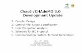 ChaoJi/CHAdeMO 3.0 Development Update...ChaoJi/CHAdeMO 3.0 Development Update 1. Coupler Design 2. Control Pilot Circuit Specification 3. Heat Dissipation Analysis 4. Schedule for