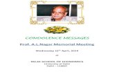 Prof. A.L.Nagar Memorial Meetingecondse.org/.../uploads/2015/08/Prof.A.L.Nagars-Condolence-Messa… · CONDOLENCE MESSAGES Prof. A.L.Nagar Memorial Meeting Wednesday 16th April, 2014
