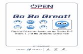 GO BE GREAT! · Send it to your Physical Education teacher. Complete Weekly Physical Activity Log (be active every day for 60 minutes). WEEK 3 Attend physical education class, have