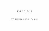 RYE 2016-17 BY:SIMRAN KHILOLANI · RYE 2016-17 BY:SIMRAN KHILOLANI . MYSELF . MY SPONSOR CLUB . MY COUNTRY:INDIA . INDIA India has a rich and varied heritage and culture, ... Music