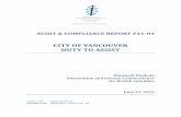 CITY OF VANCOUVER DUTY TO ASSIST · City of Vancouver Duty to Assist 5 _____ Findings presented in the report are based on analysis of the 290 randomly sampled City files and review