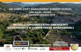 4th COMPLEXITY MANAGEMENT SUMMER SCHOOL · COMPLEXITY MANAGEMENT SUMMER SCHOOL 2016 Spoleto - Villa Agellis - 26 agosto - 04 settembre TEAM DOCENTI 2016 TEAM ESPERTI 2016 Claudio