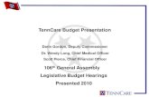TennCare Budget Presentation - Tennessee · TennCare Budget Presentation 106th General Assembly Legislative Budget Hearings Presented 2010 Darin Gordon, Deputy Commissioner Dr. Wendy