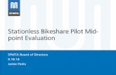 Stationless Bikeshare Pilot Mid- point Evaluation...Sep 09, 2018  · •250 bikes, can expand to 500 after 9 months •Evaluation metrics •Compliance - Parking, Distribution, Terms/Conditions