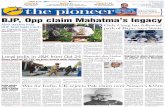 English News Paper | Breaking News | Latest Today News in ... · On the 150th birth anniver- sary of Mahatma Gandhi on Wednesday, the BJP and Congress-led Opposition par-ties jostled