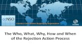 The Who, What, Why, How and When of the Rejection ......The Who, What, Why, How and When of the Rejection Action Process Empowered Community GNSO ccNSO ASO ALAC GAC Decisional Participants