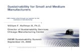 Sustainability for Small and Medium Manufacturersthor.inemi.org/webdownload/newsroom/Presentations/Sustainability_… · waste and reduced cost to taxpayers. Waste to Profit is creating
