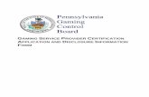 Pennsylvania Gaming Control Board - GAMING SERVICE … · 2016. 3. 23. · pennsylvania gaming is governed by the laws set forth in 4 pa.c.s. part ii, enacted by the act of july 5,
