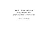 RYLA | RotaryAlumni programmes as a membership opportunity€¦ · Wedding planner. Overview • My RYLA experience • Rotary | Traditional format perceptions ... Become genuinely