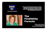 Find- Online! Learn How to Achieve First Using the FindAbility ... - SpeakerNet News · 2009. 9. 10. · Online! Learn How to Achieve First Using the FindAbility Formula™!. ...