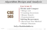 Algorithm Design and Analysis CSE 565sxr48/cse565/lecture-notes/CSE565-F16-Lec-09-diviconq.pdfRecursion Tree Method • Technique for guessing solutions to recurrences –Write out