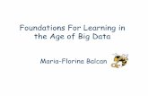 Foundations For Learning in the Age of Big Datamunoz/schedule/2014/nina-nyu.pdf“Disagreement based ” algos: query points from current region of disagreement, throw out hypotheses