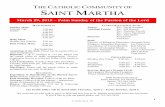 March 29, 2015 - The Church of St. Marthasaintmartha.net/pdf/current_bulletin.pdf2 St. Martha Church Reg. Collection: Support of St. Martha Church 2nd Collection: Building and Grounds