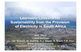 Learnable Lessons for Sustainability from the Provision of ... · • Potential: 3.3x to 5.4x projected electricity requirement for 2025 • < 20 km from existing lines •