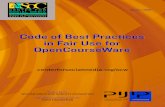Code of Best Practices in Fair Use for OpenCourseWare · 10.01.2016  · Code of Best Practices in Fair Use for OpenCourseWare 2 This is a guide to current best practices for the