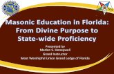 Presented by Marlon S. Honeywell Grand Instructor Most ...€¦ · Most Worshipful Union Grand Lodge of Florida . Lexor Temple: Delphic Maxim “I cannot teach anybody anything. I