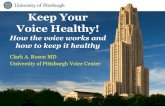 Voice Center Voicecenter.PITT.edu Keep Your Voice Healthy! · Keep Your Voice Healthy! How the voice works and how to keep it healthy Clark A. Rosen MD University of Pittsburgh Voice
