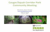 Cougar/Squak Corridor Park Community Meeting · Kelly Heintz, Project Manager kelly.heintz@kingcounty.gov (206) 477-6478 June 17, 2015 . ... Mountain bike park . BACKGROUND Policies: