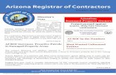 Arizona Registrar of Contractors · 2020. 1. 3. · Arizona Registrar of Contractors Newsletter, September 2015 1700 W. Washington Street Phoenix AZ 85007-2812 602.542.1525 Within