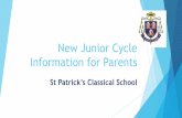 New Junior Cycle Information for Parents€¦ · ESRI research Many students are turned off learning in Junior Cert The JC exam is dominating teaching and learning in many Irish classrooms