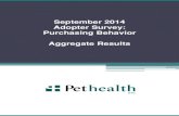 September 2014 Adopter Survey: Purchasing Behavior ...€¦ · selection of pet insurance; 4. Determine the degree to which veterinary clinics influence pet owner decisions for the